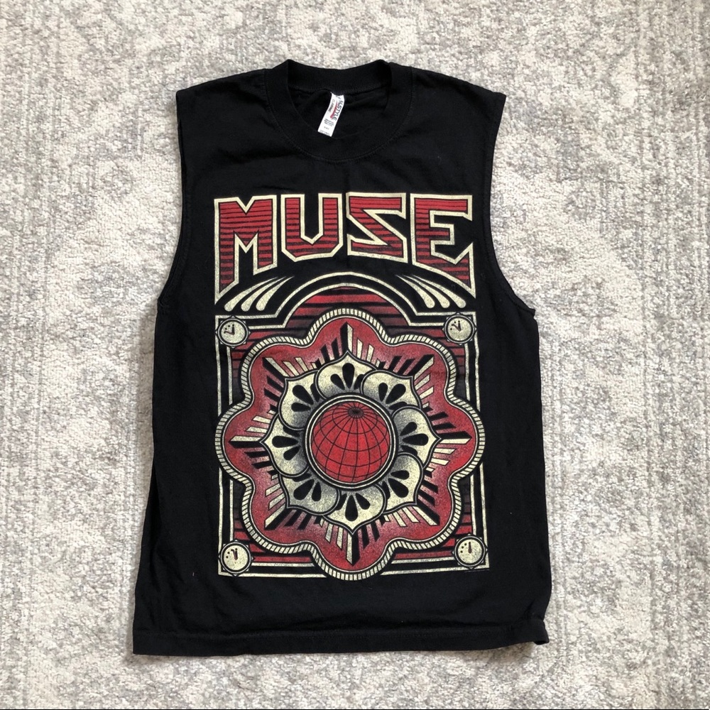 Muse black cotton muscle tank